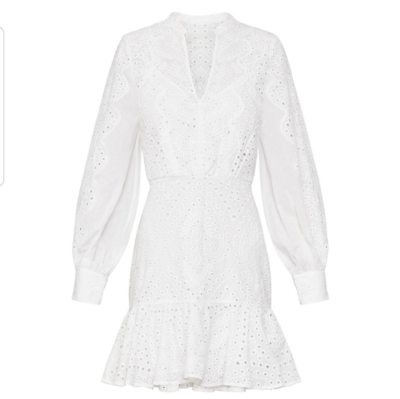 BCBGMaxAzria Cotton Eyelet Mini Dress - Picture 6 of 11